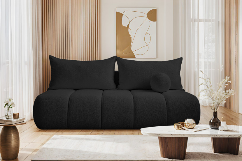 Sofa trzyosobowa PIANO z funkcją spania Czarny