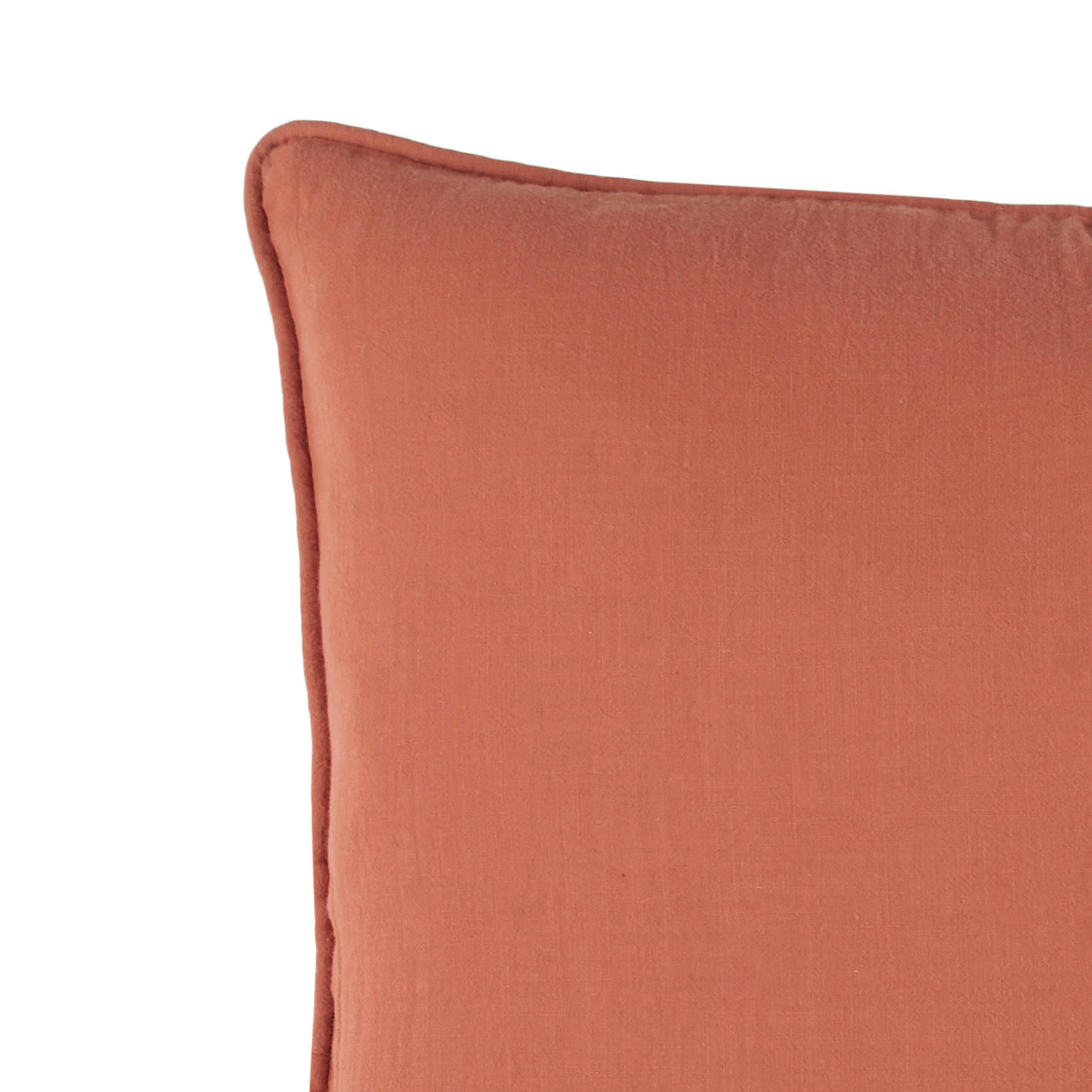 - Coussin windsor passepoilé uni coton terracotta 45x45 cm
