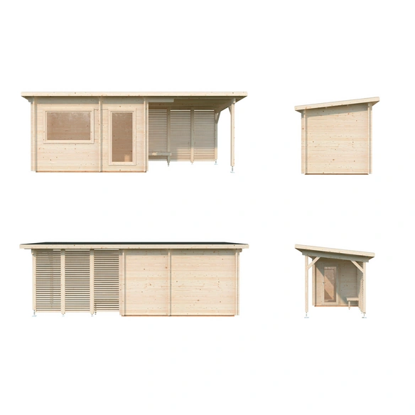 Saunahaus »Sanna«, B x H x T: 630 x 249 x 230 cm, Fichtenholz