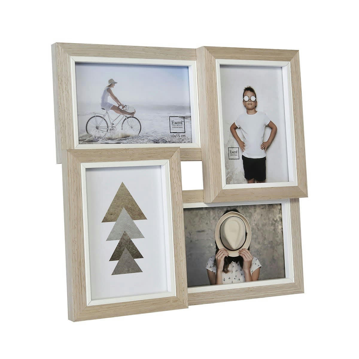 - Cadre multivues bois et blanc 30x30cm