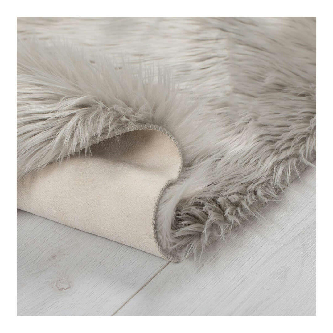 SHEEPSKIN - Tapis   en polyester gris Ø 120