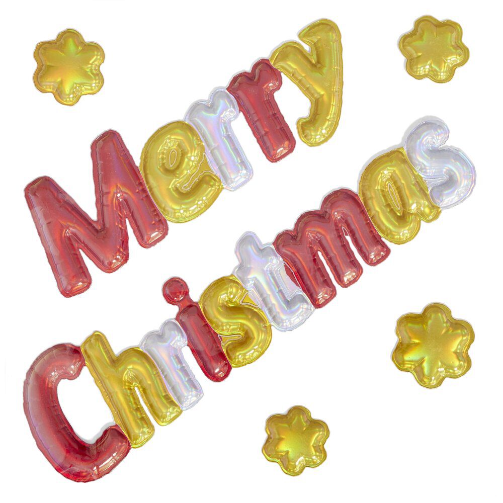 Sticker 3D fenêtre et mur Merry Christmas
