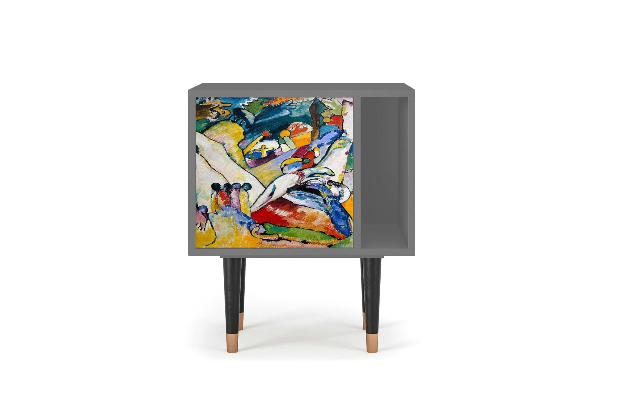 IMPROVISATION 26 BY WASSILY KANDINSKY - Table de chevet multicolore 1 porte L 58 cm