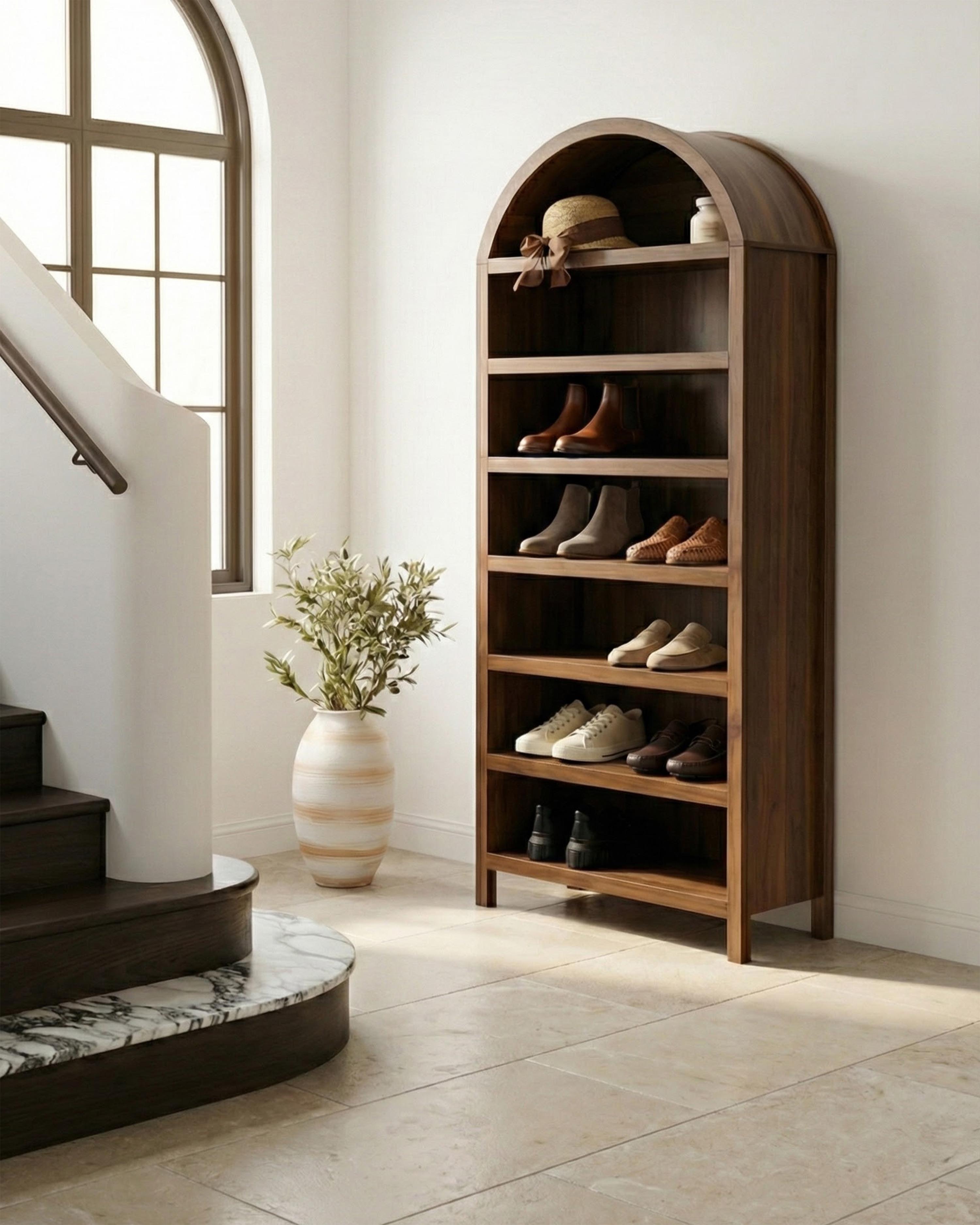 Shoe Storage Cabinet LAMBINA Dark Brown