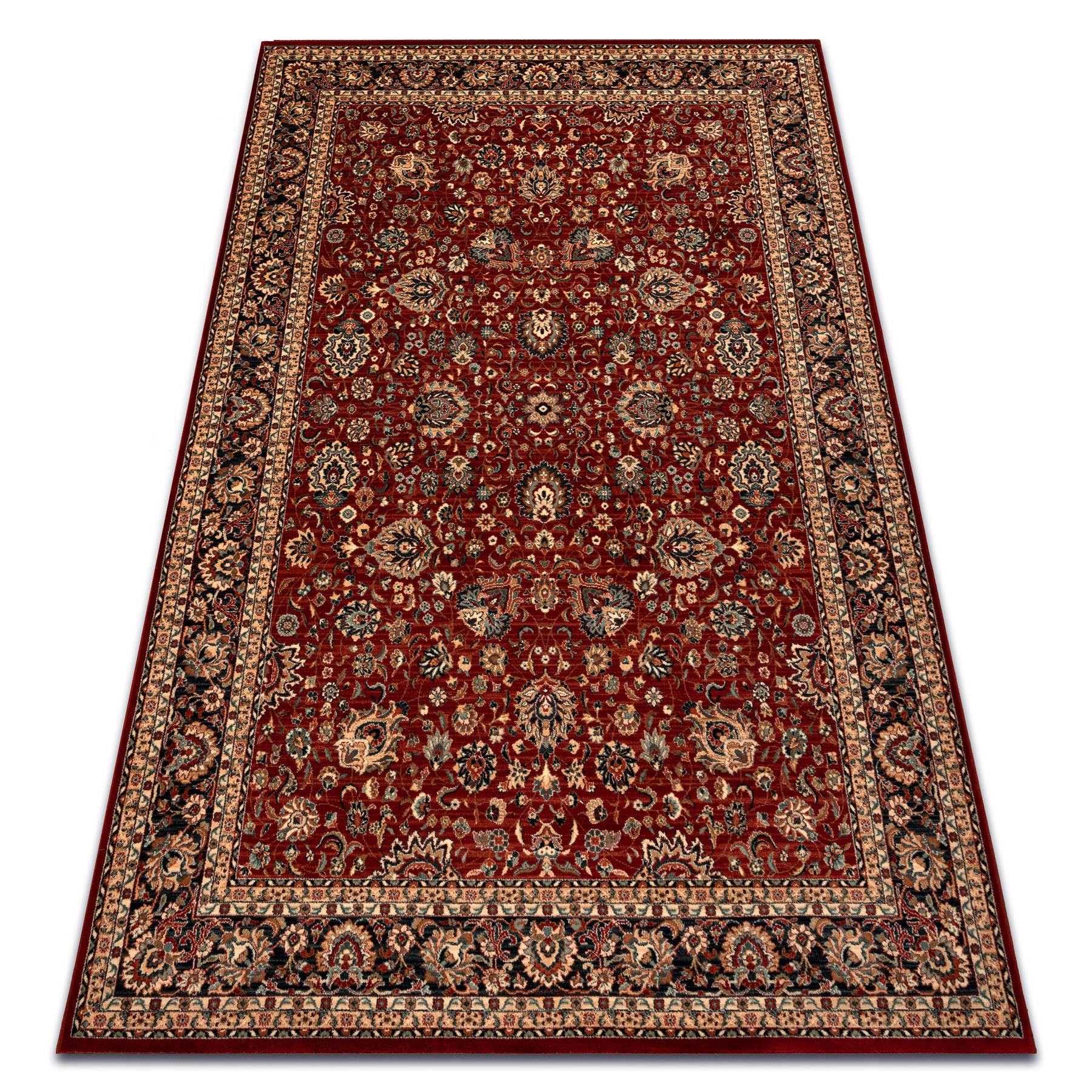Dywan wełniany KASHQAI 4362 300 ornament bordo / czarny 67x130 cm