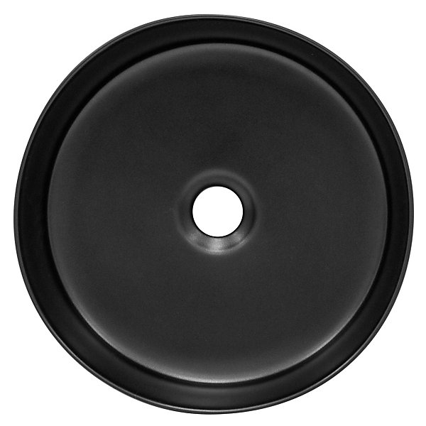 Lavabo en ceramique noir mat vasque a poser ronde pour salle de bain 360x120 mm