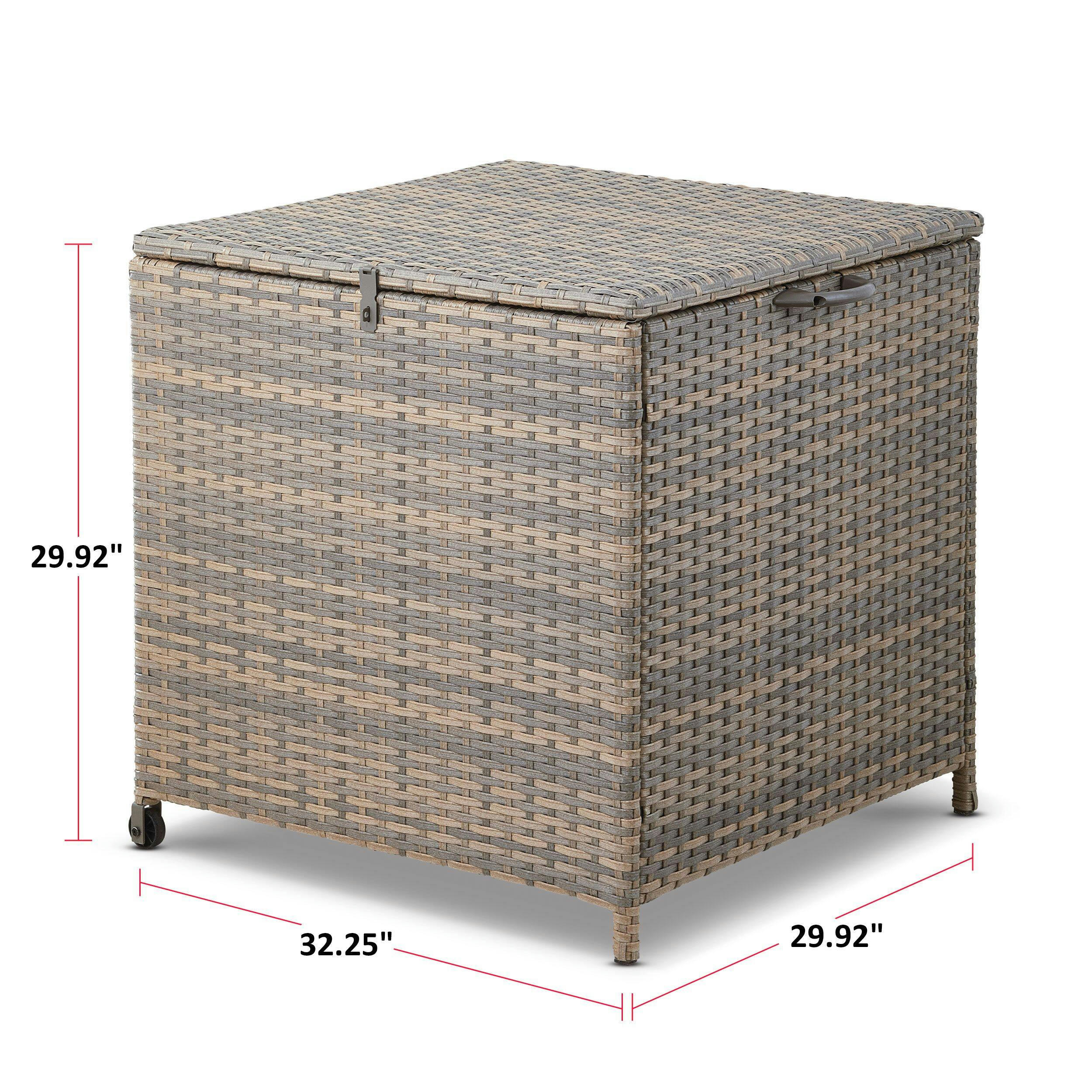 CANVAS Bala All-Weather Wicker Outdoor/Patio Storage Box for Cushions, 32x29x29-in