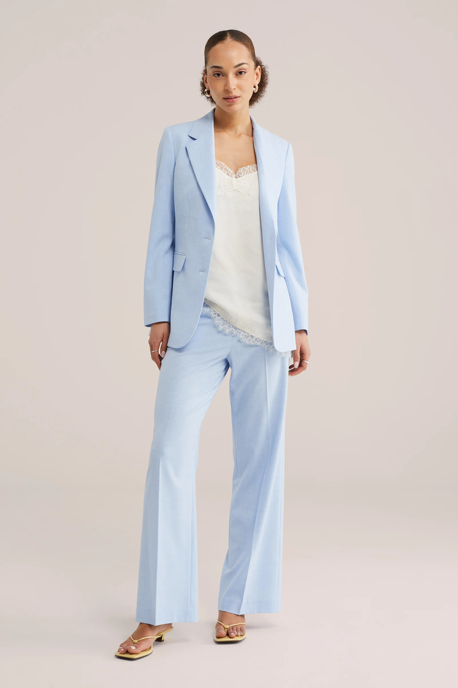 Dames regular fit gem&ecirc;leerde blazer