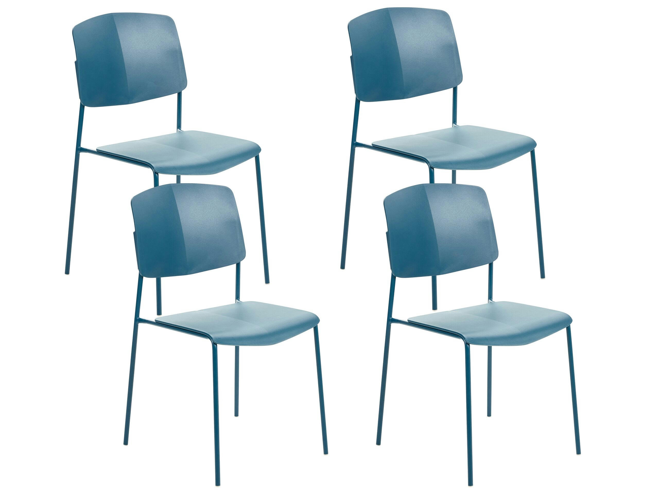 ASTORIA - Lot de 4 chaises de salle à manger bleu