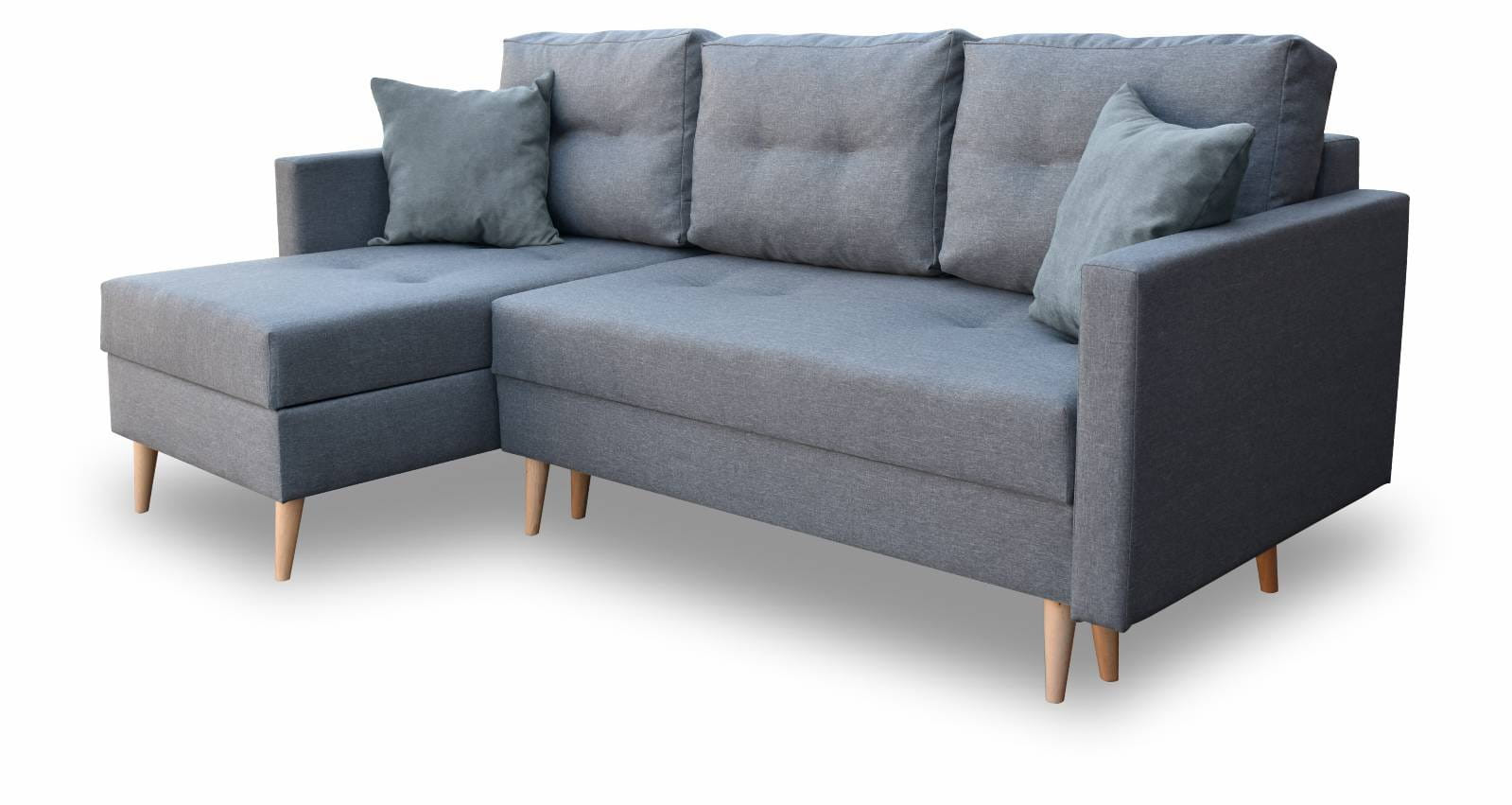 Narożnik w stylu skandynawskim sprężyny bonell Falun Grafit