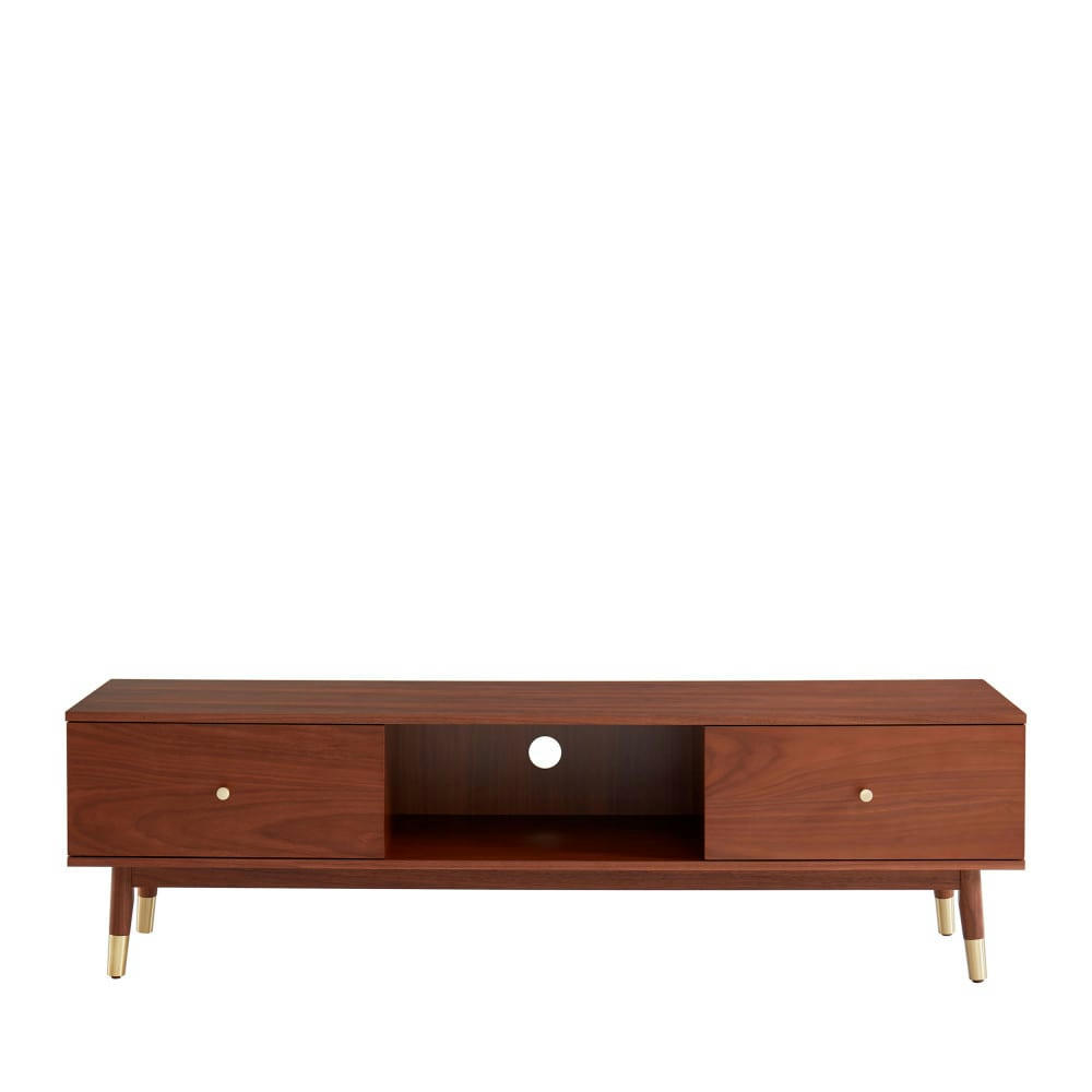 GRUDE - Meuble TV vintage en bois foncé
