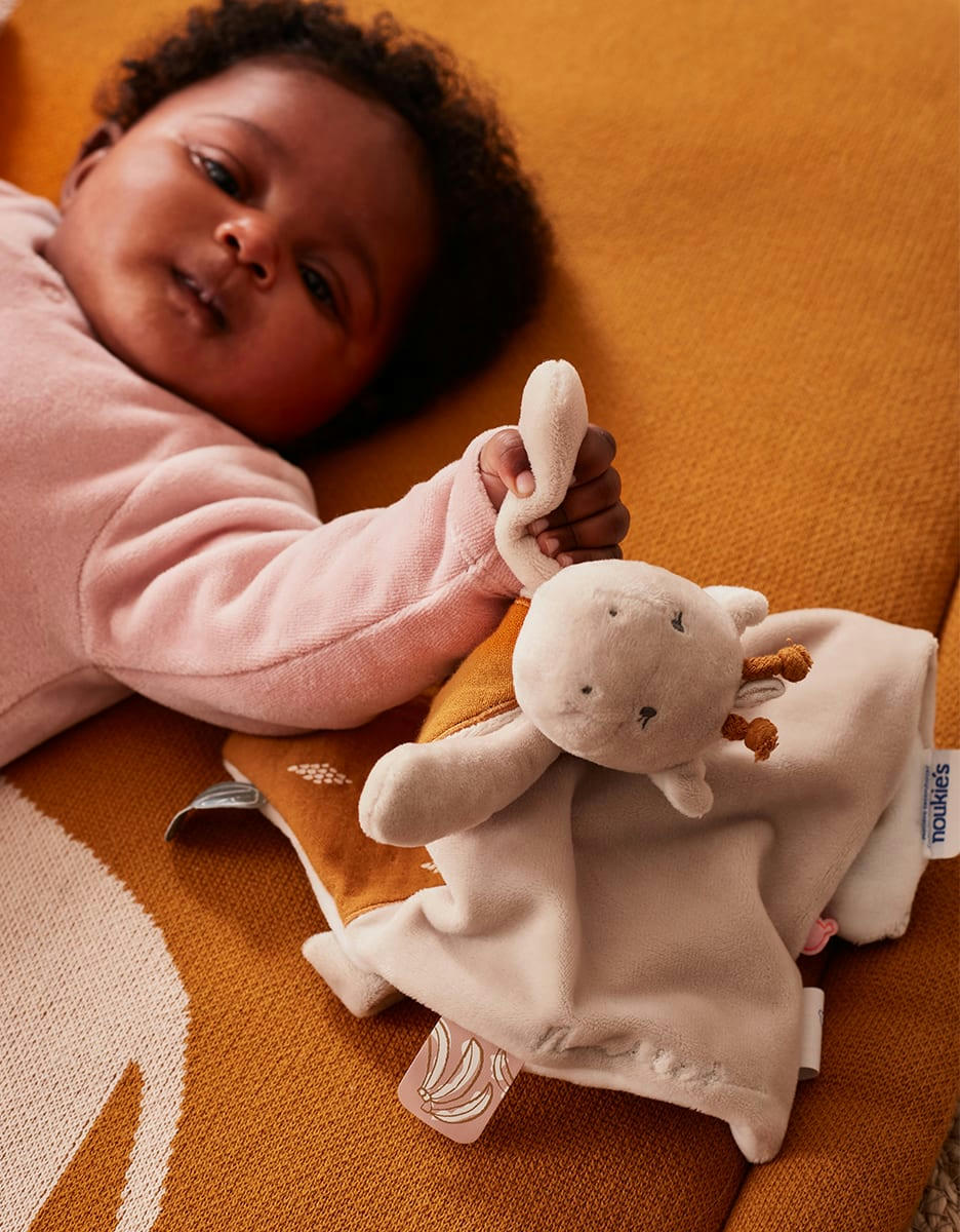 - Doudou Tiga en Veloudoux, beige/ocre