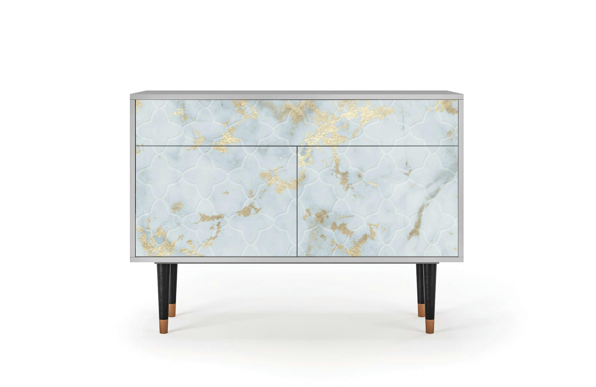GOLDEN WAVES - Buffet  blanc clair 2 tiroirs et 2 portes L 115 cm