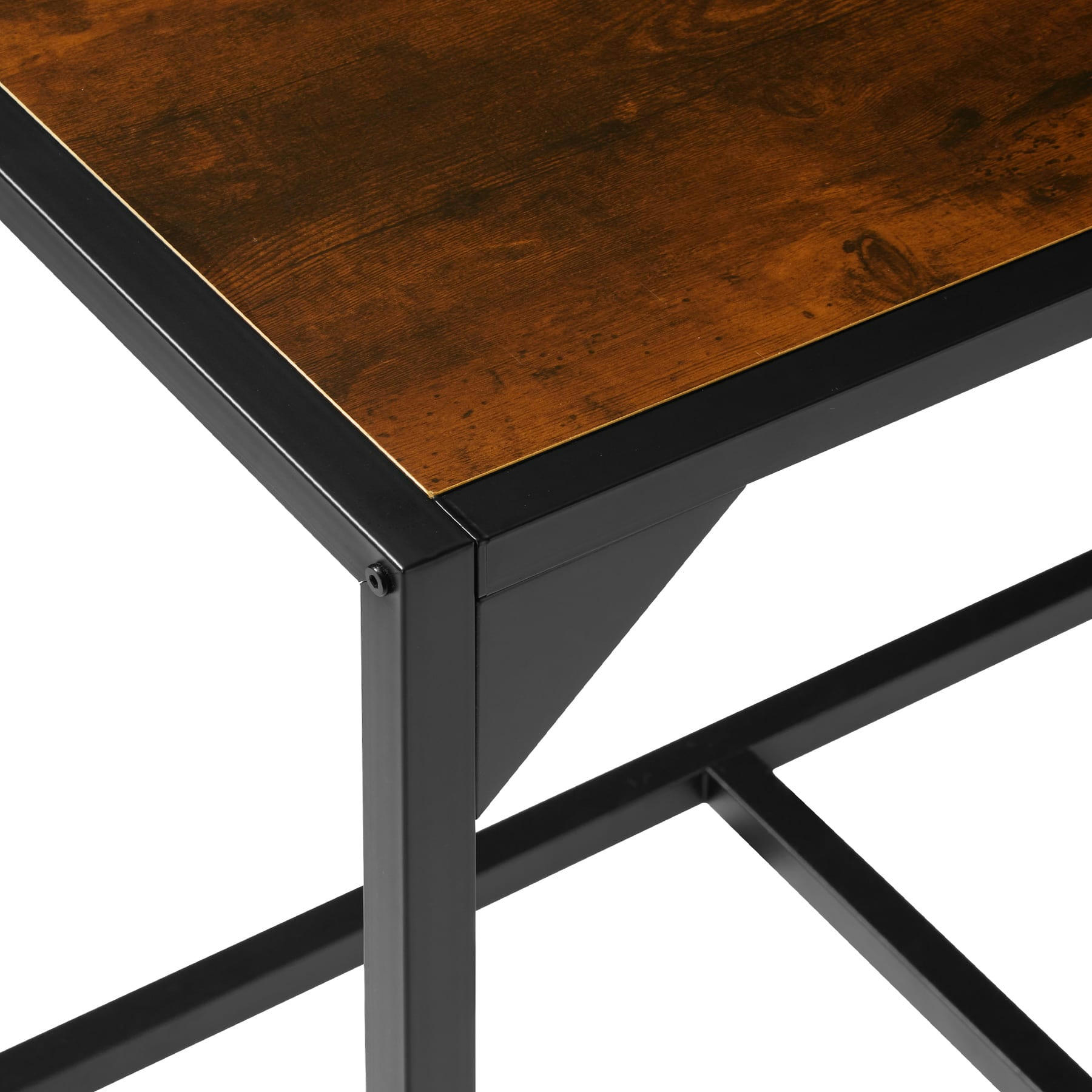 - Ensemble milton table + 2 chaises style vintage bois foncé industriel