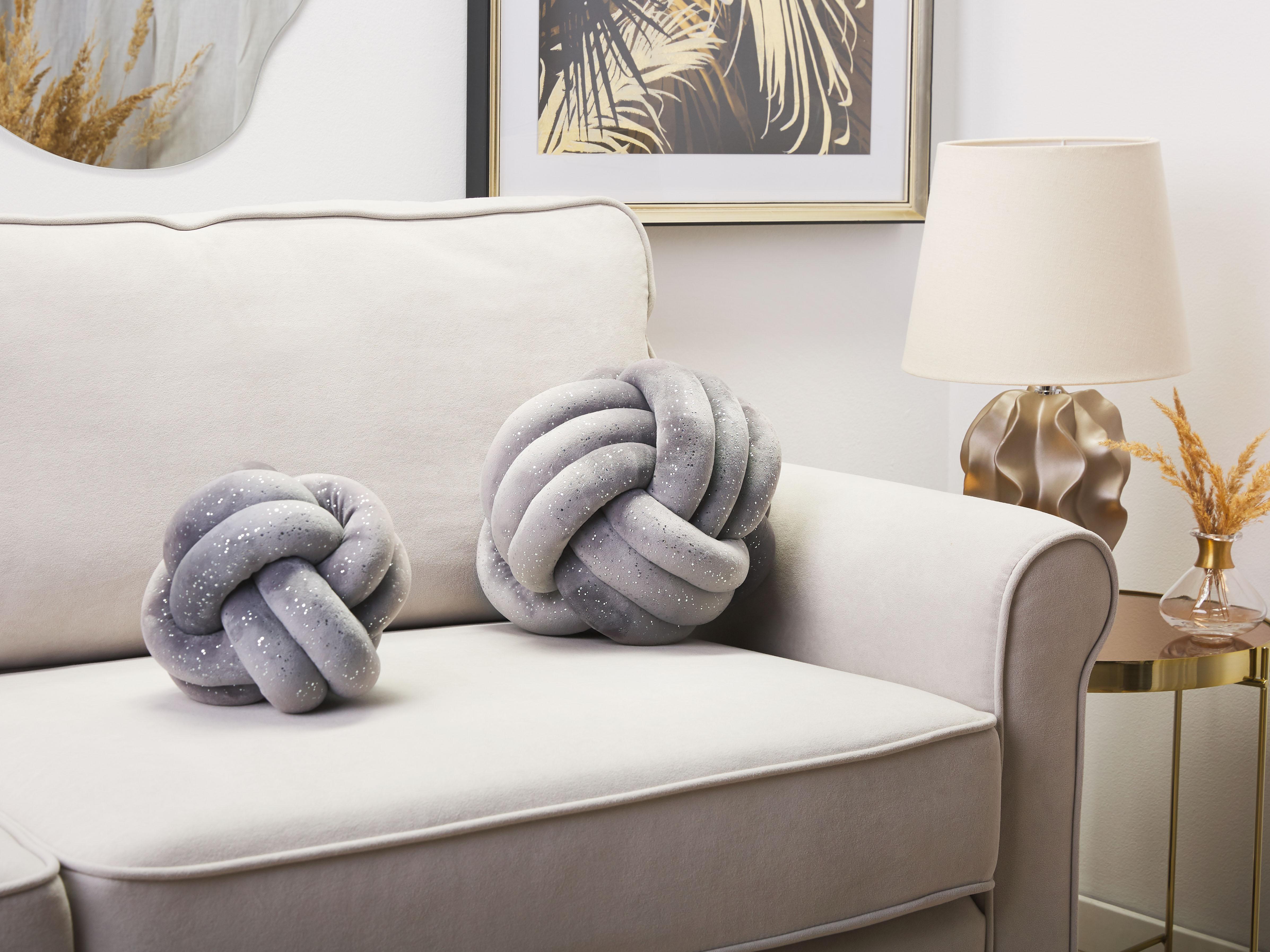 Throw Cushion MALNI Velvet 30 x 30 cm Grey Solid