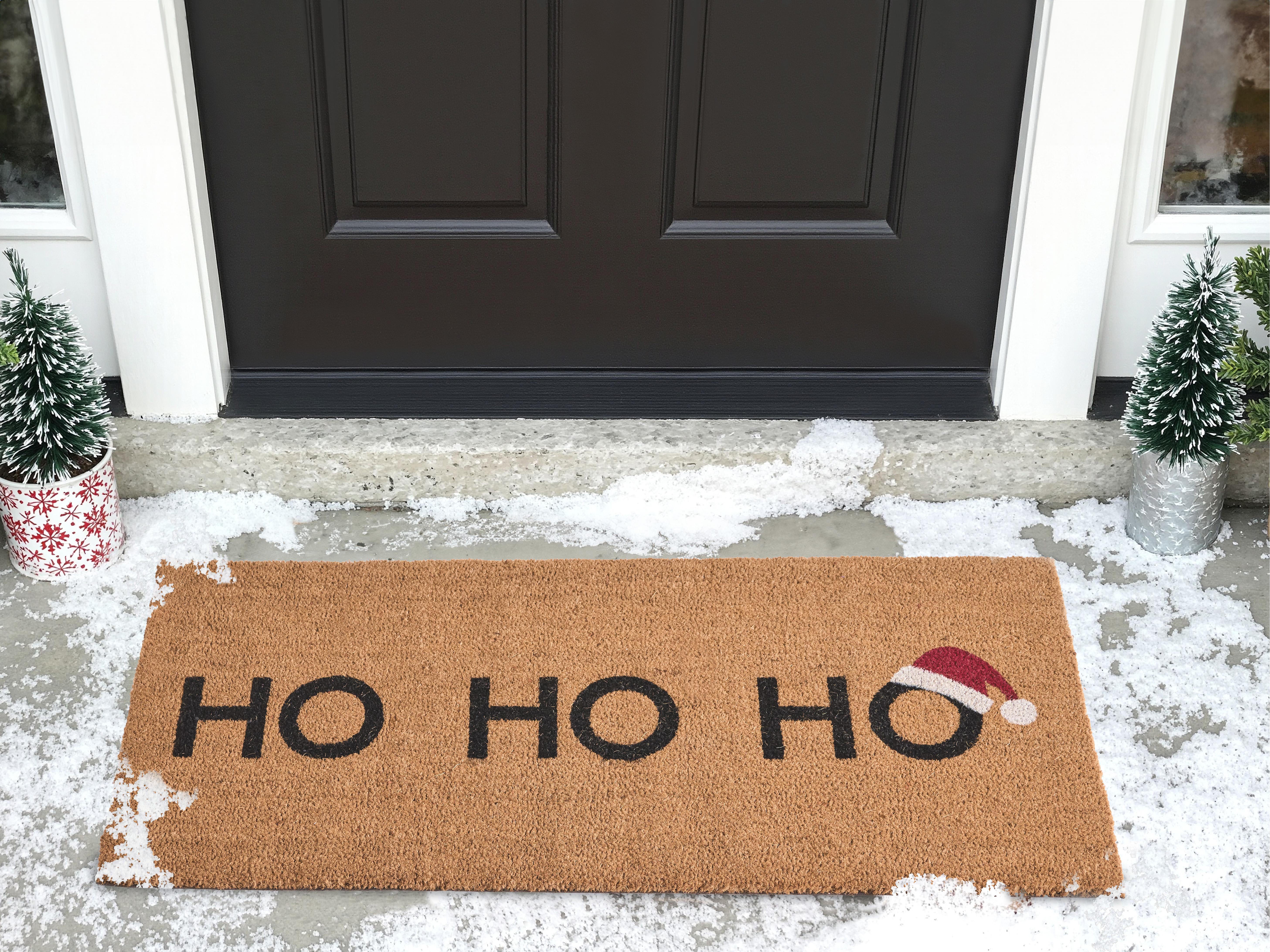 Doormat PALAKPAKIN Natural 55 x 120 cm Christmas Motif Coir