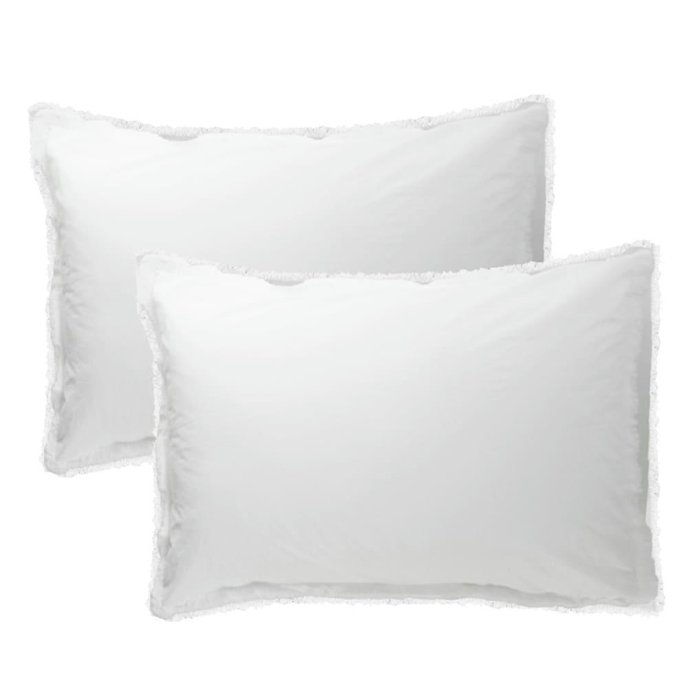 ZORA BLANC - Housse de couette pur coton 50x70 2 taies