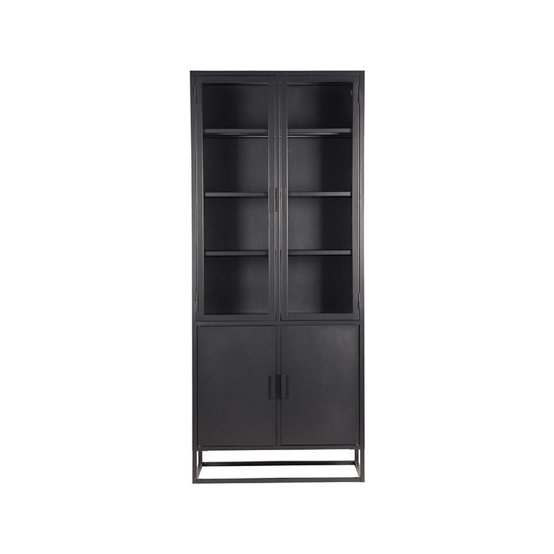 LABEL51 Vitrinekast Level Hoog - Zwart Metaal - 80x40x190cm