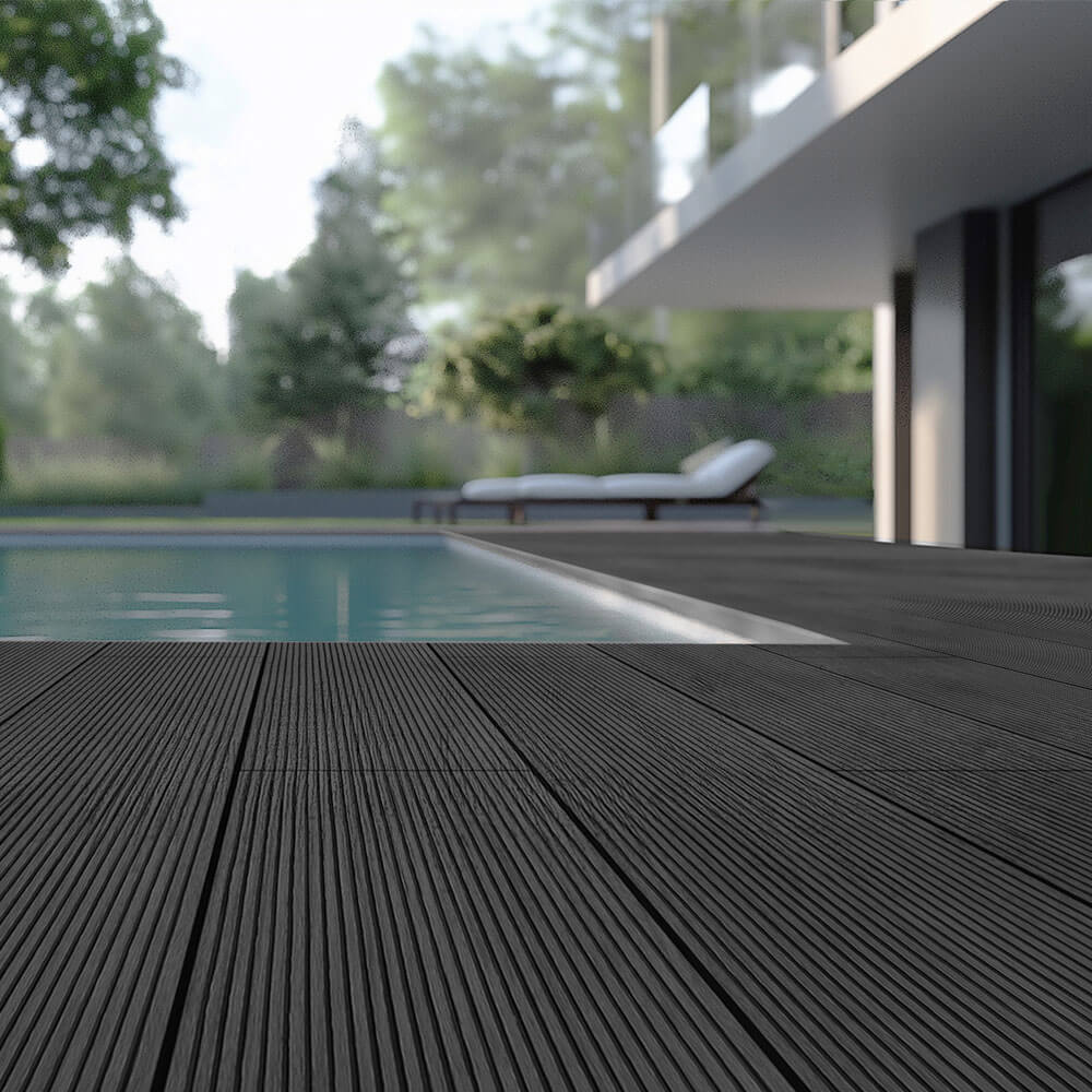 Home Deluxe - WPC terrasplanken complete set (incl. onderstructuur) SAMANA | kleur: antraciet, afmeting: 2 m²