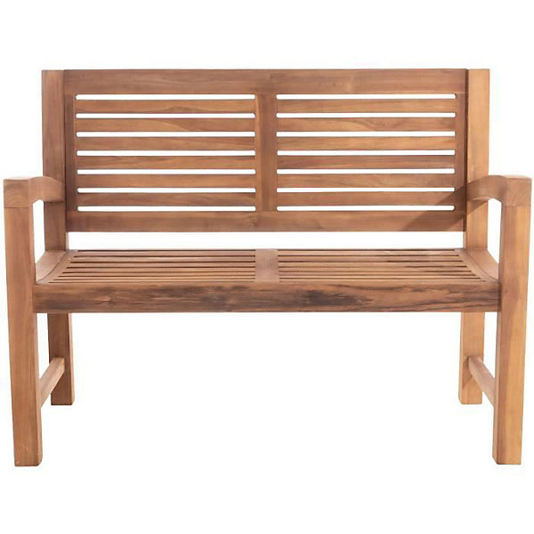 Banc de jardin - CLP - Halden - Bois de teck - 120 cm - 3 personnes - Résistant aux intempéries