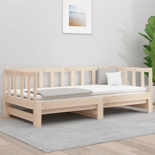 NNEVL Pull-out Day Bed 2x(92x187) cm Solid Wood Pine