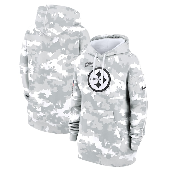 Pittsburgh Steelers Nike Women's 2024 Salute To Service Club Fleece Pullover Hoodie - Arctic Camo