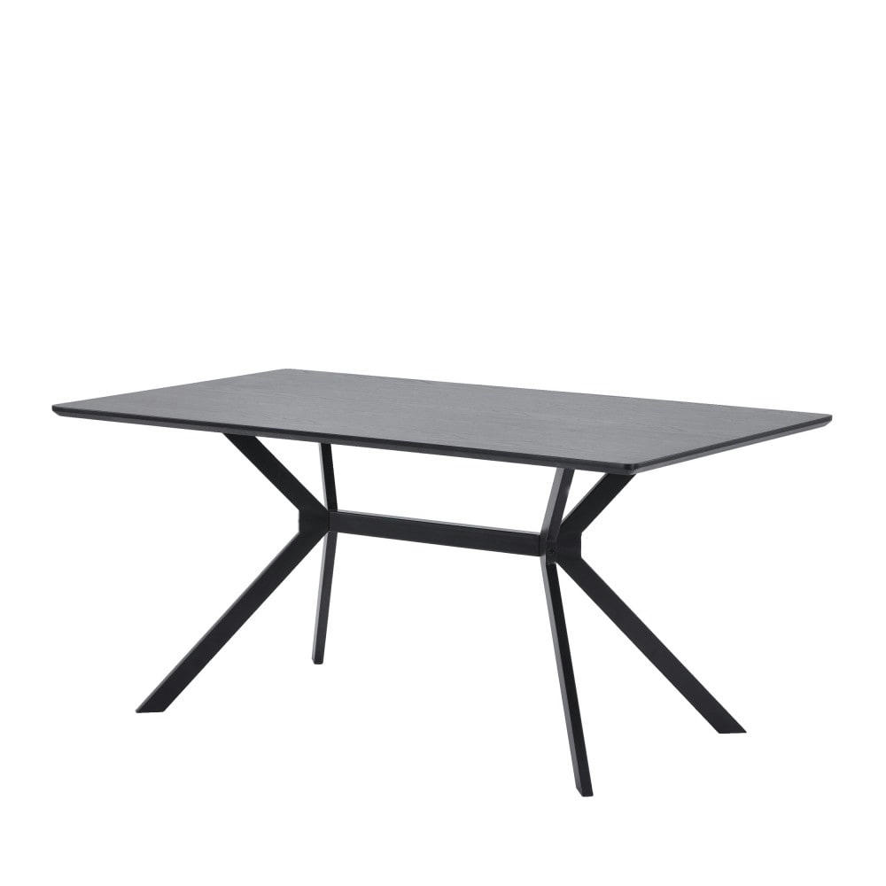 BRUNO - Table à manger en MDF 6 personnes, noir, 200x90 cm