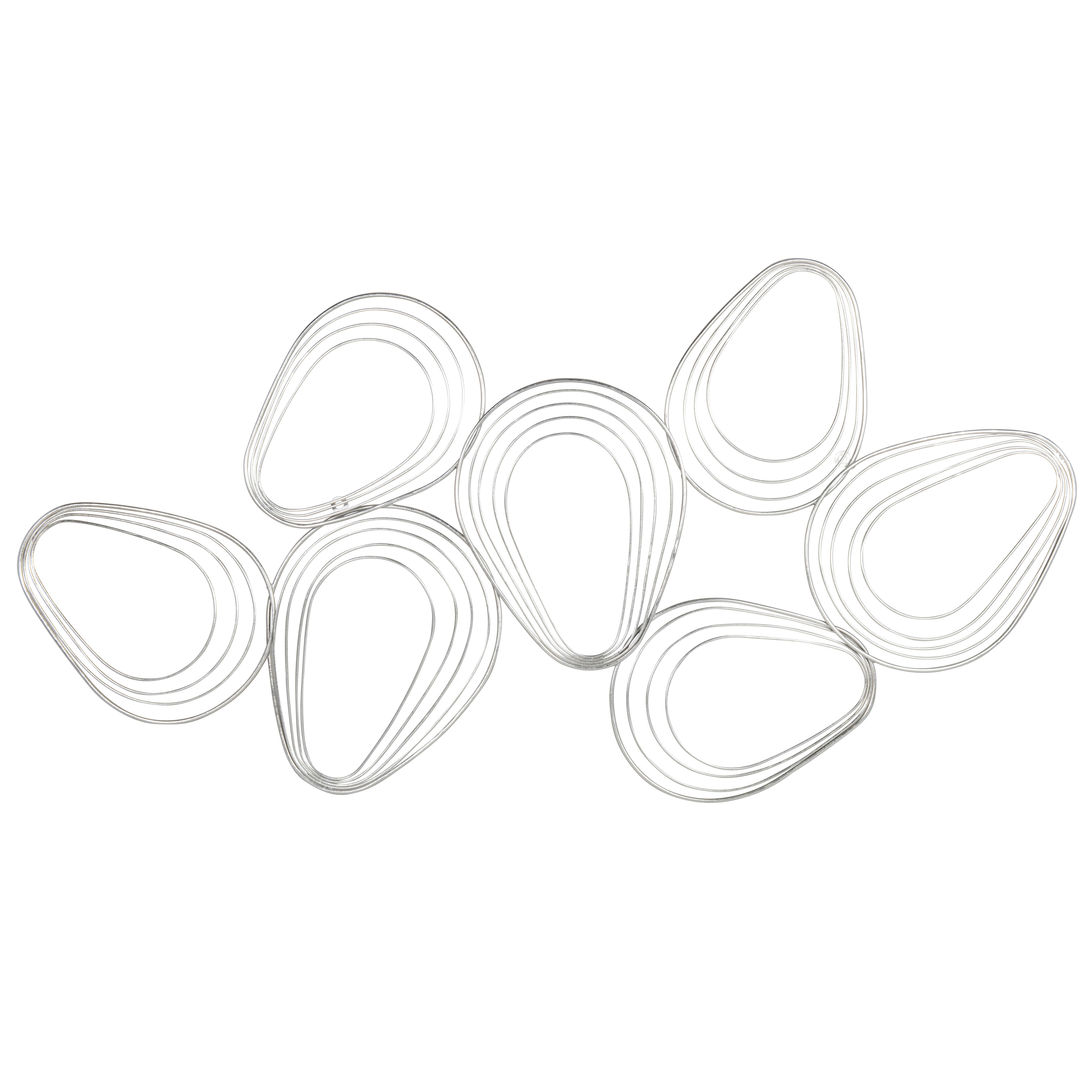 RAMZI - Déco murale en métal chromé 105x55