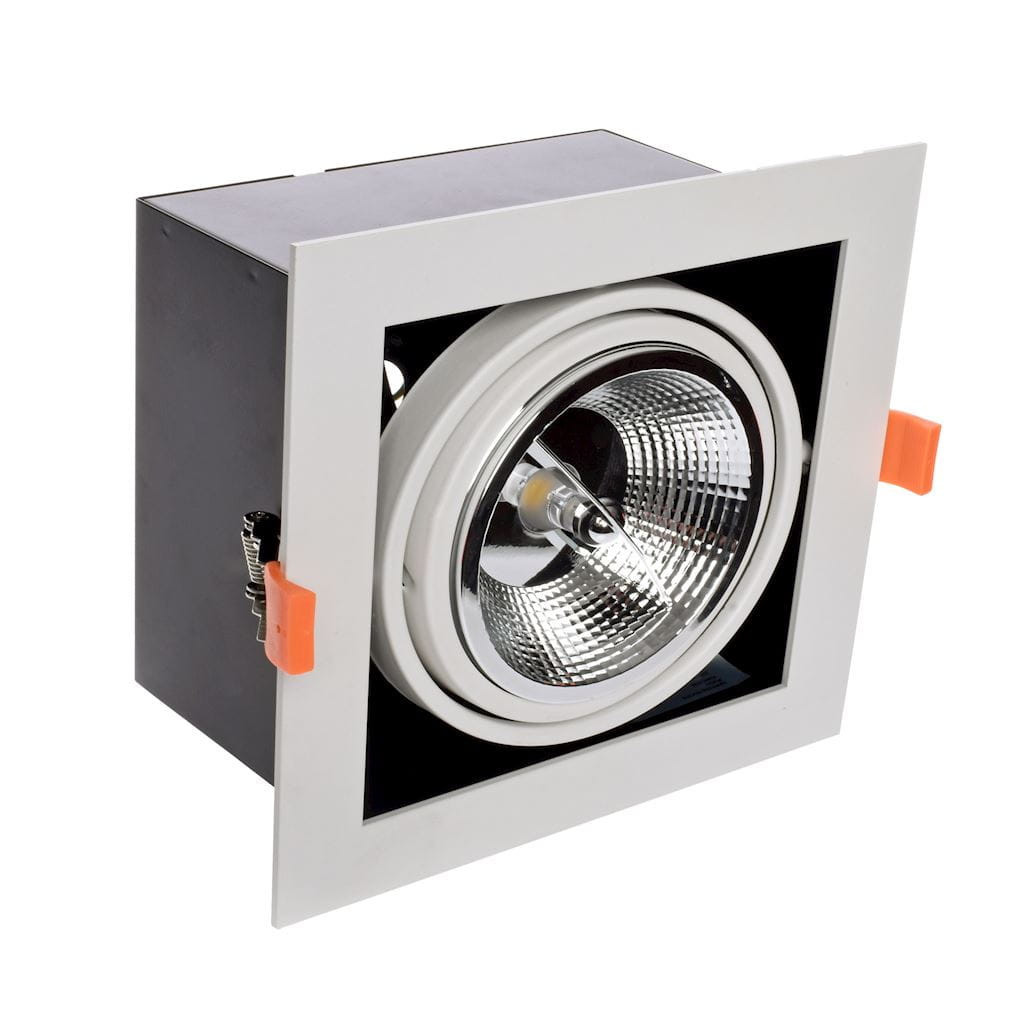Oprawa wpuszczana kwadratowa biała 19cm PLAZA 1xAR111x35W IP20 Milagro