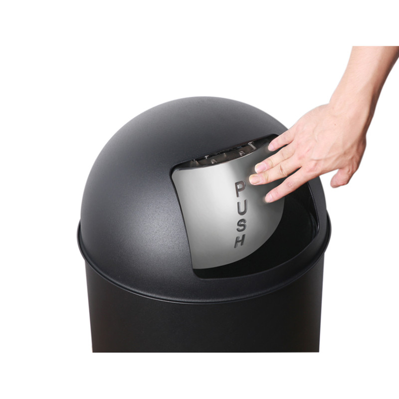 Poubelle rétro noire mate 50 L PRACTO HOME