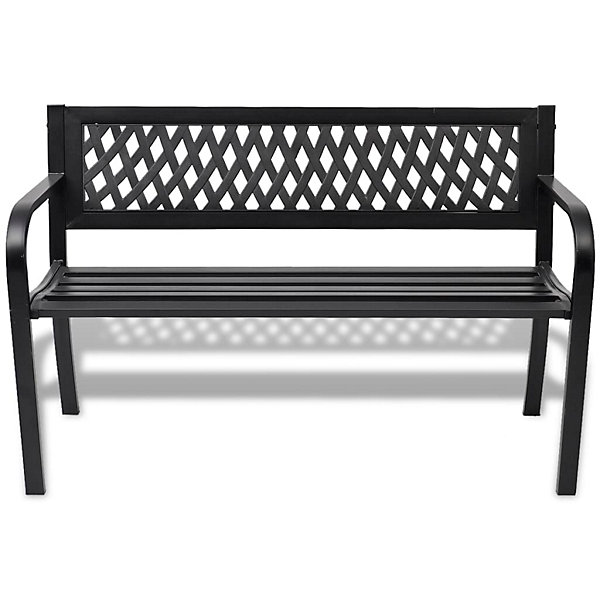Banc de jardin meuble de patio noir Helloshop26