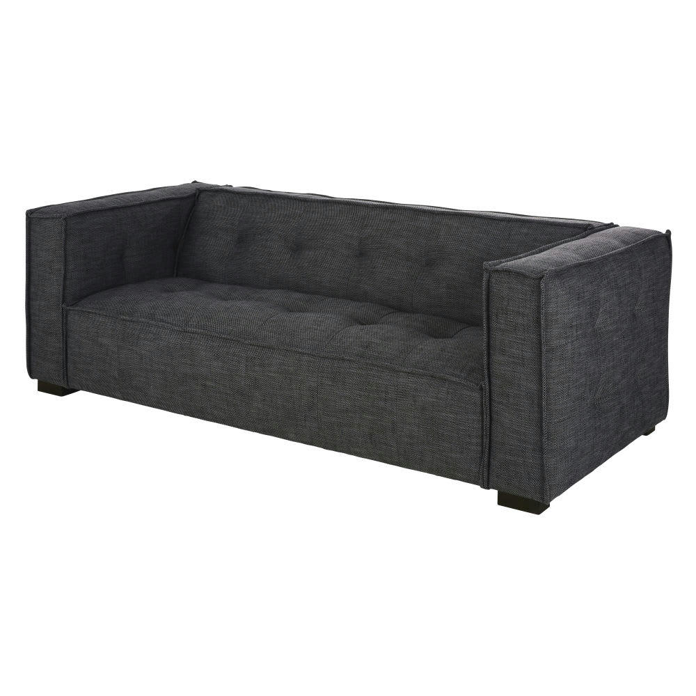 Tary - Canapé 3 places gris charbon