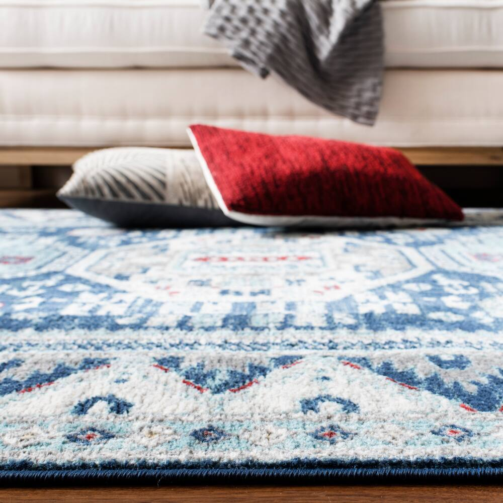 Safavieh Kazak 118 Rug, Blue/Creme