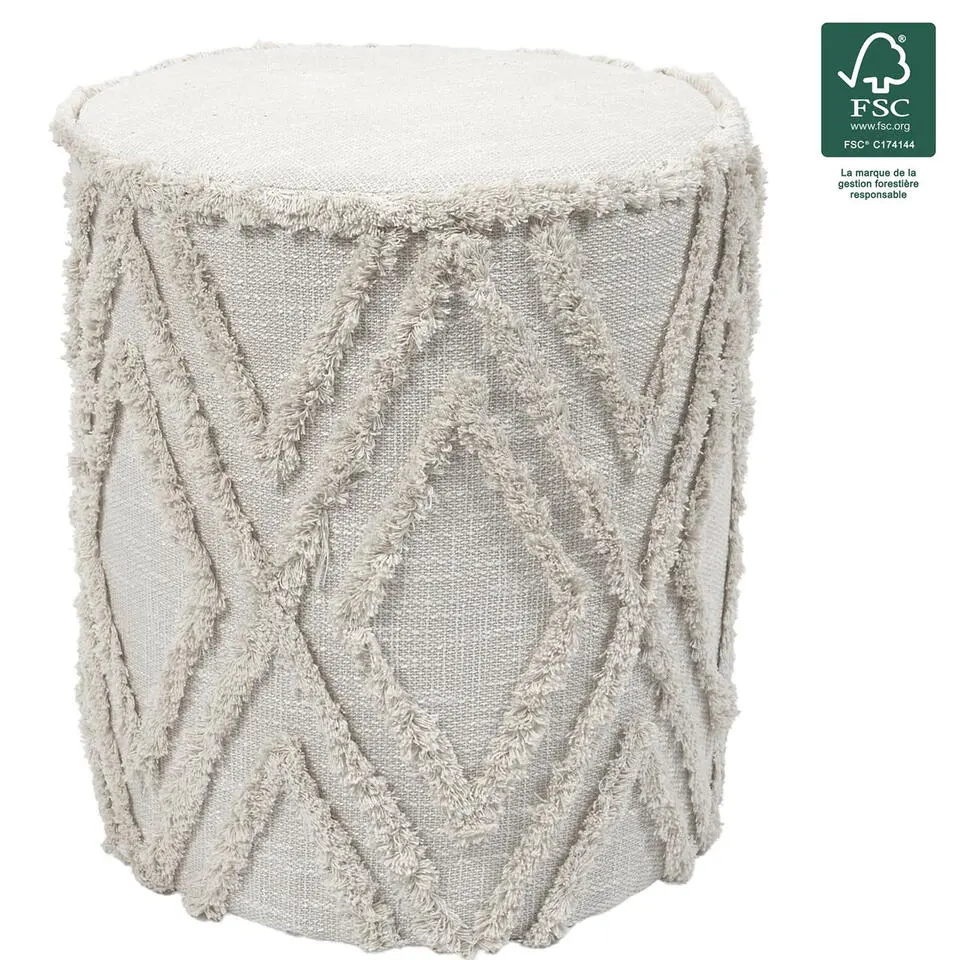 Home Deco Factory Bijzet poef Berber Mirage - MDF - 37 x 41 cm