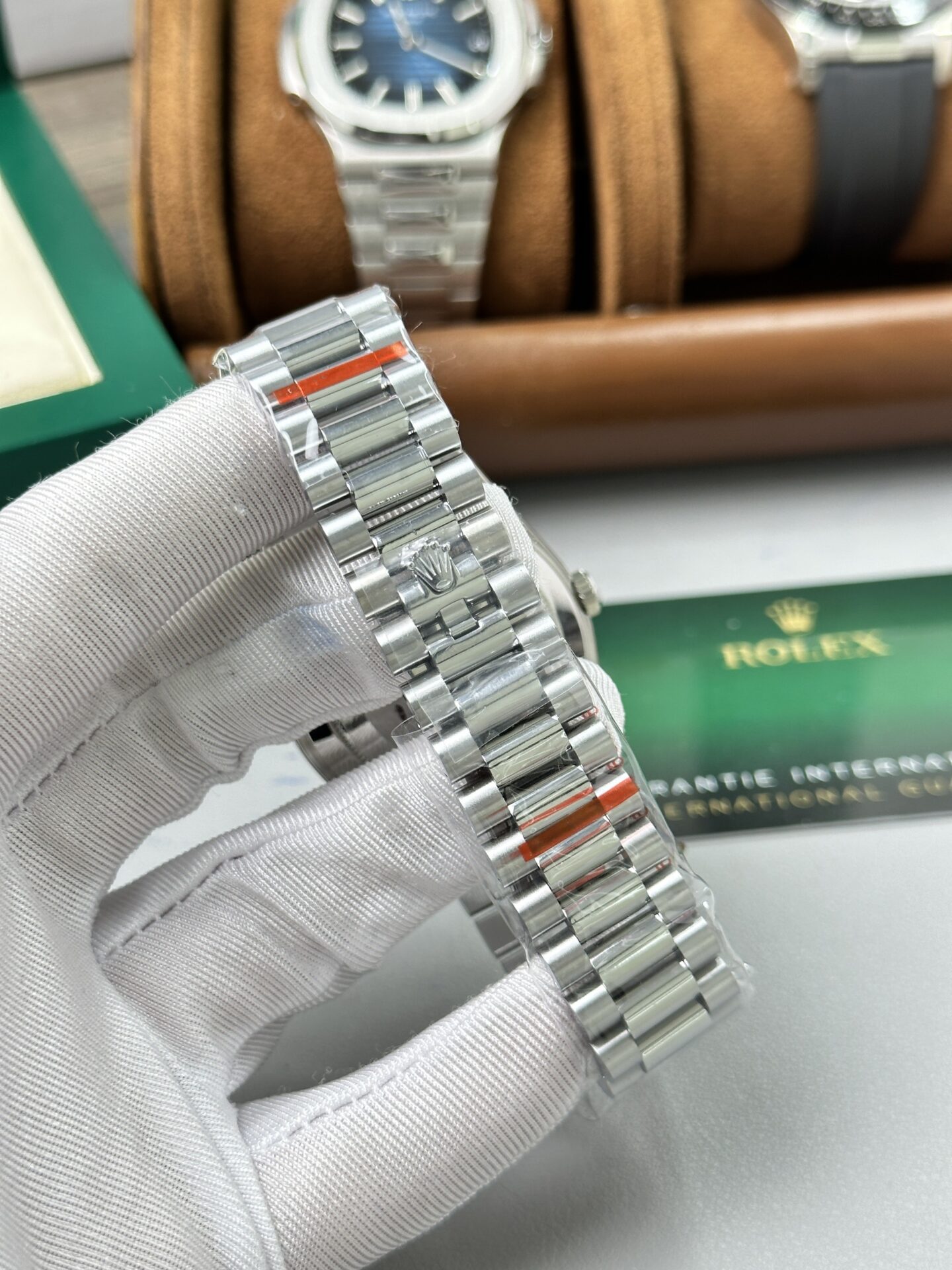 Rolex Day-Date 228236 904L Steel Black Dial CZ Diamonds 40mm Super Clone