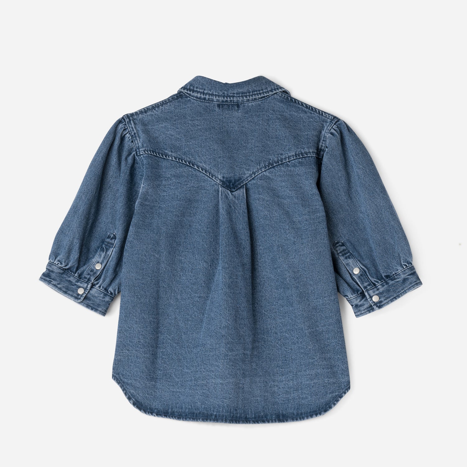 Chemise TEXTO en jean bleu manches courtes