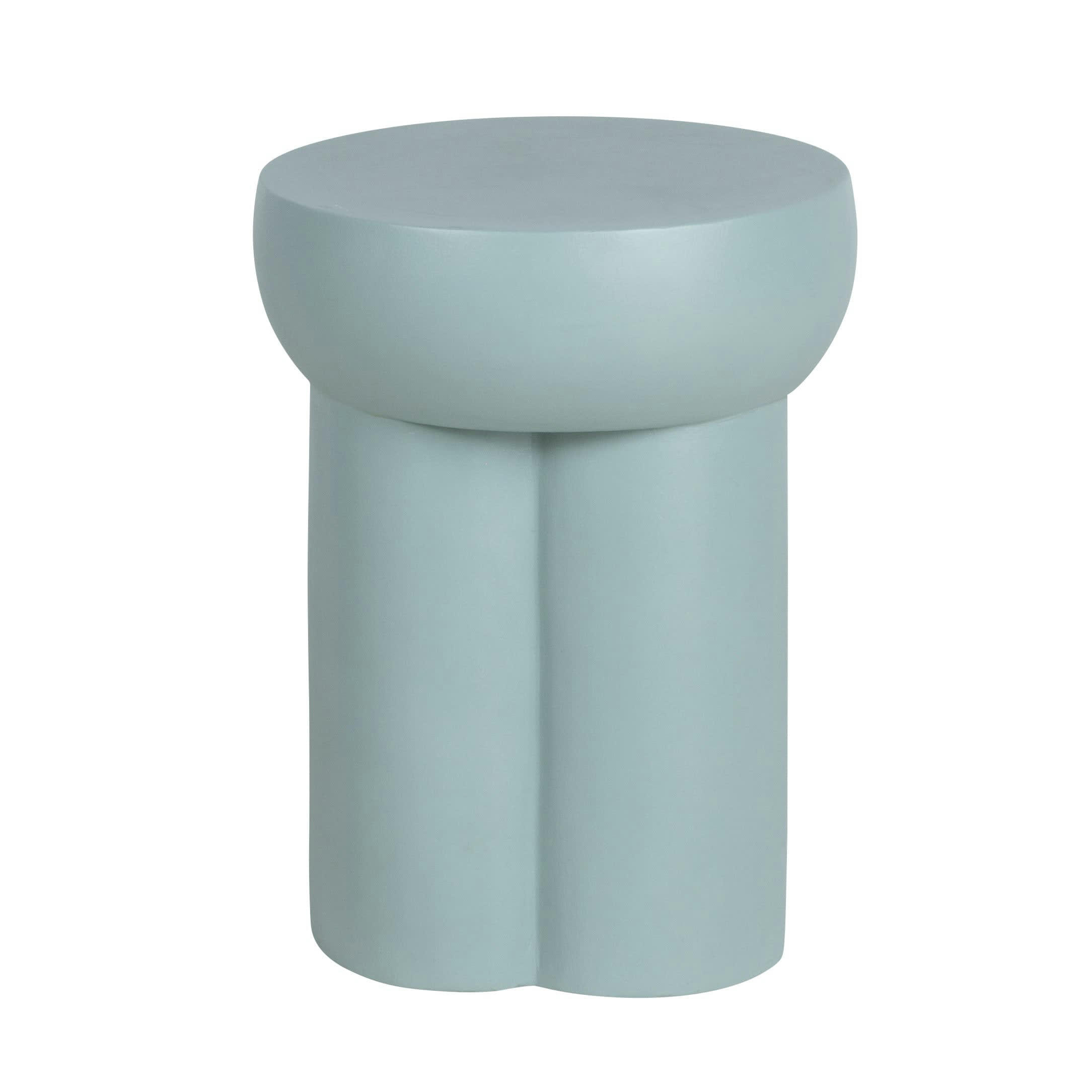 KYLE - Bout de canapé en ciment bleu vert