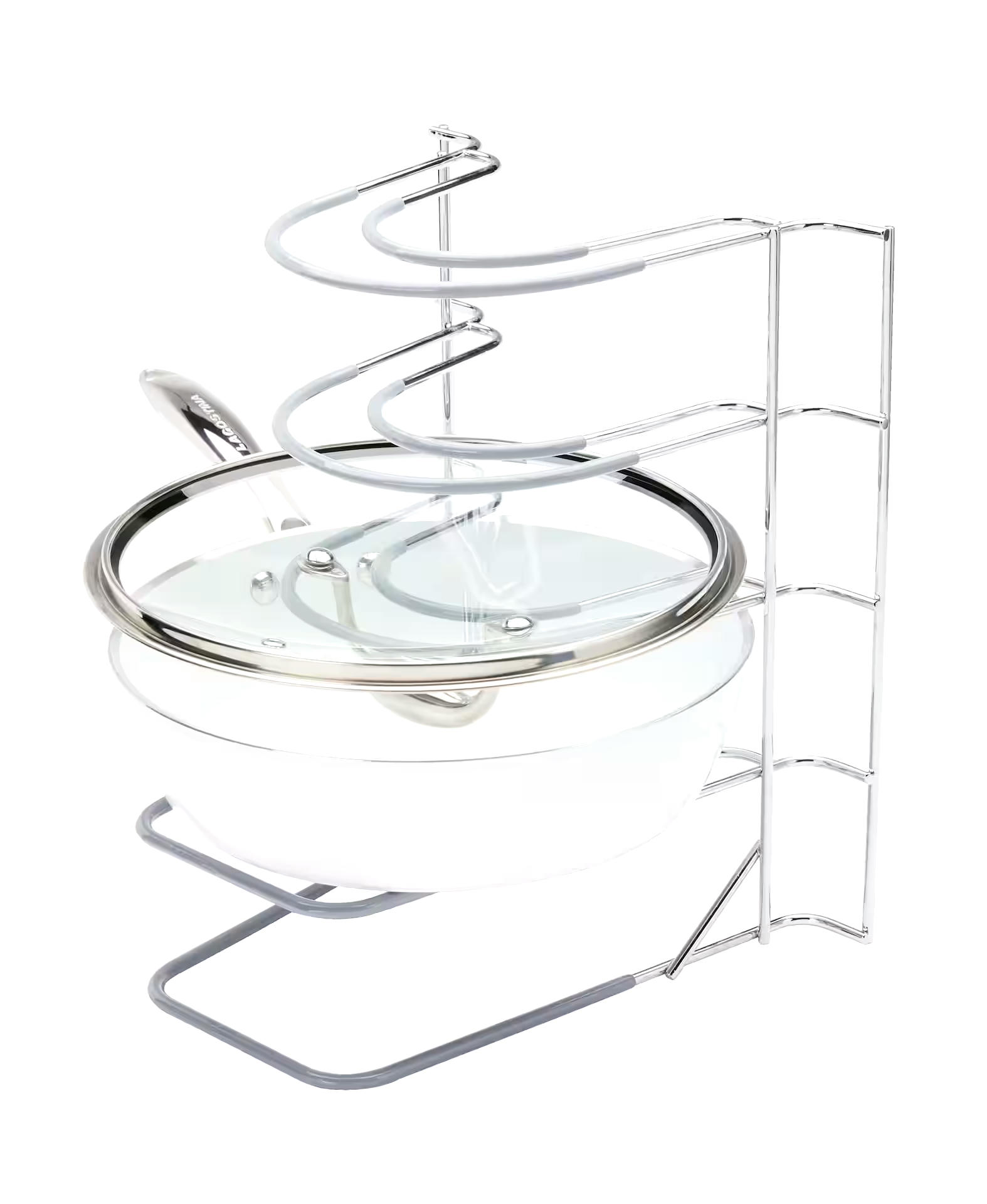 Type A Stay 5-Slot Kitchen Cabinet/Cupboard Storage Rack For Bakeware/Trays/Pans/Lids, Chrome