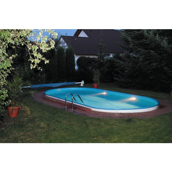 Ovalpool, weiß, BxHxL: 350 x 150 x 700 cm