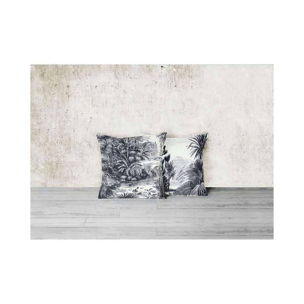 TOUNDRA - Housse de coussin blanc noir 40x40cm