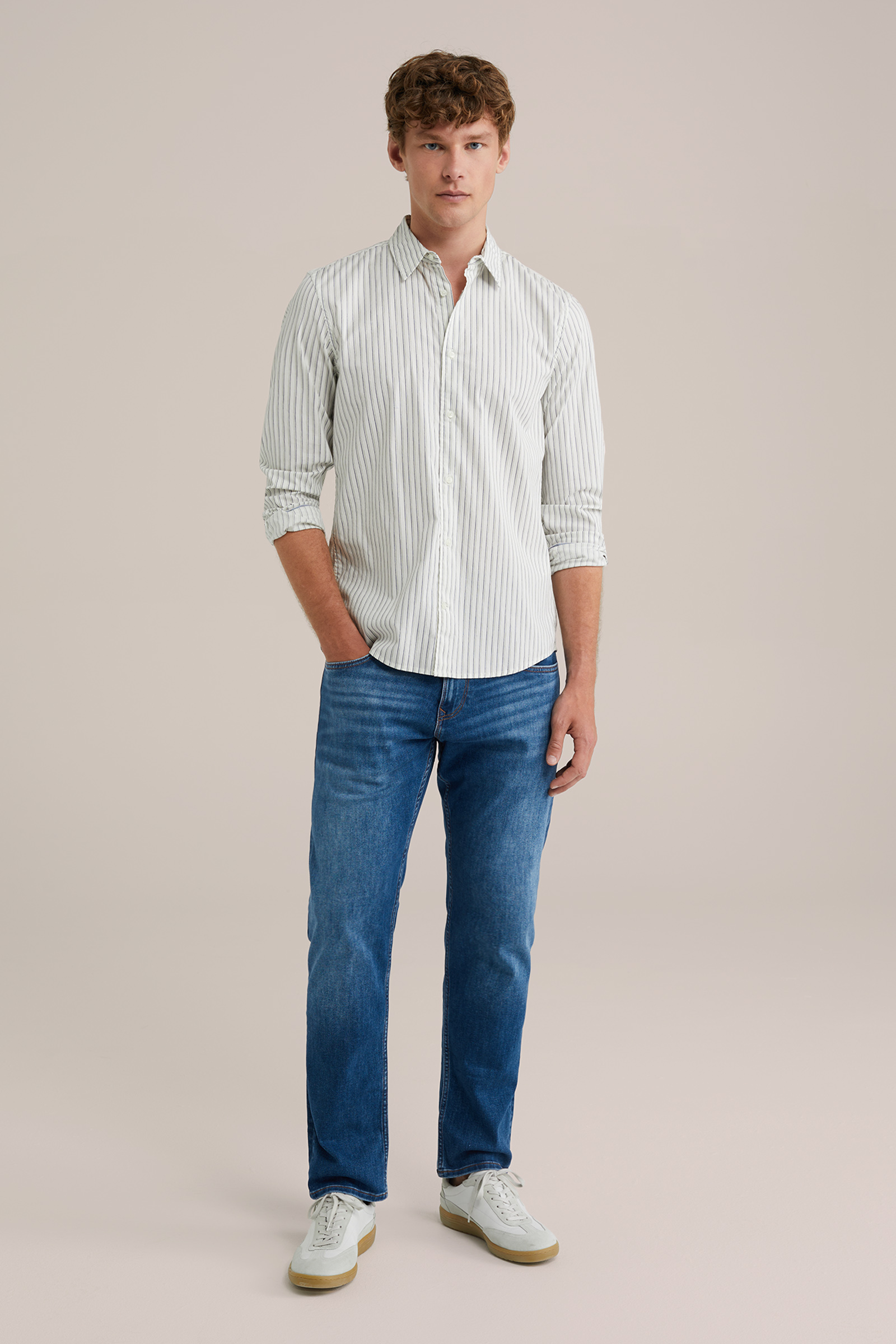 Heren Slim fit overhemd met print