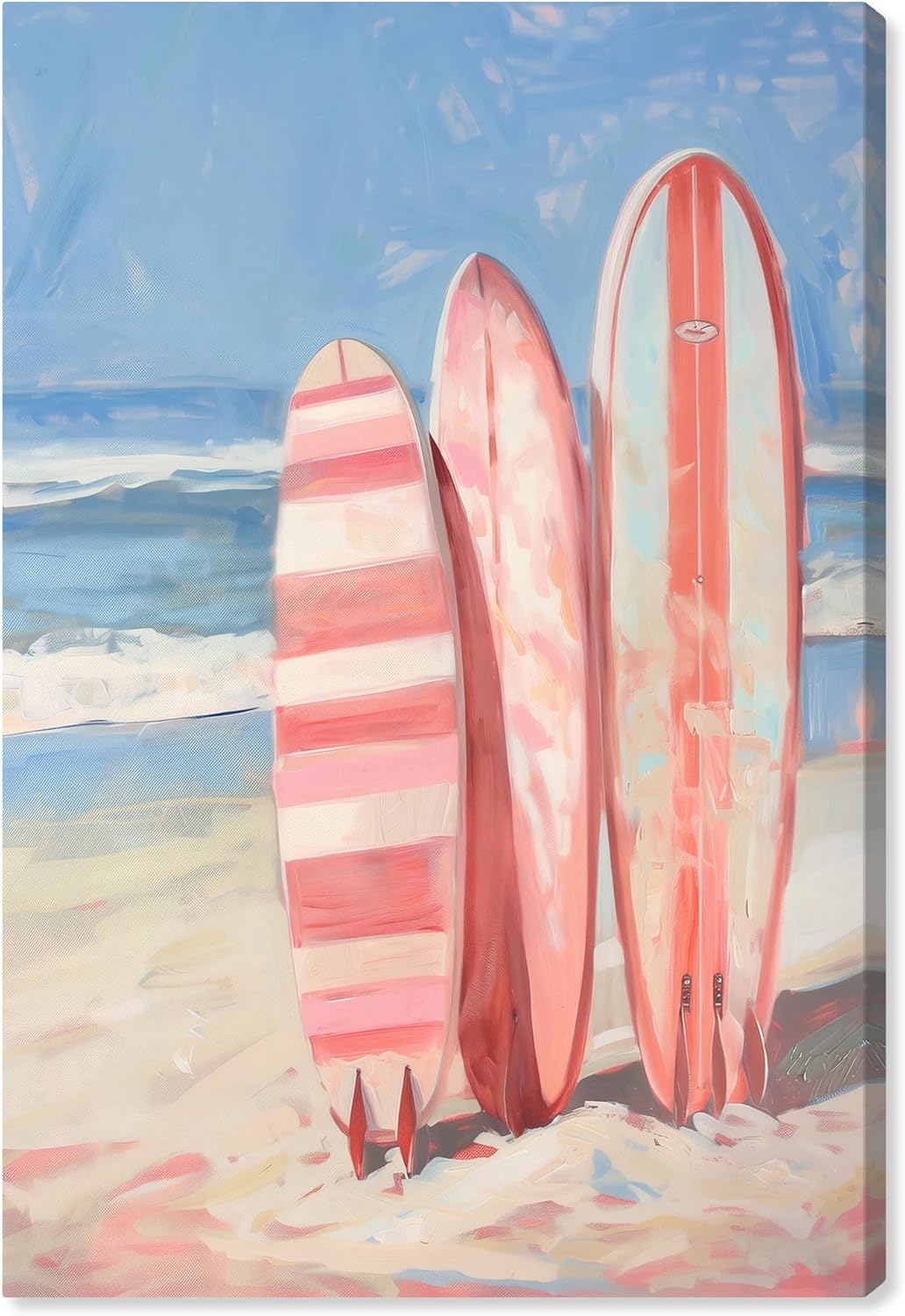 Art Remedy Modern Coastal Print Canvas, 20 x 30, Gallery Wrapped, Pink Surfboards