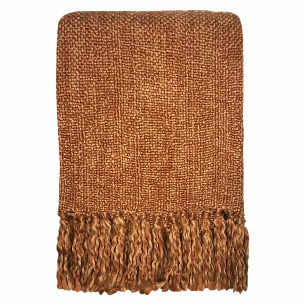 MARBLE - Plaid terre cuite 125x150