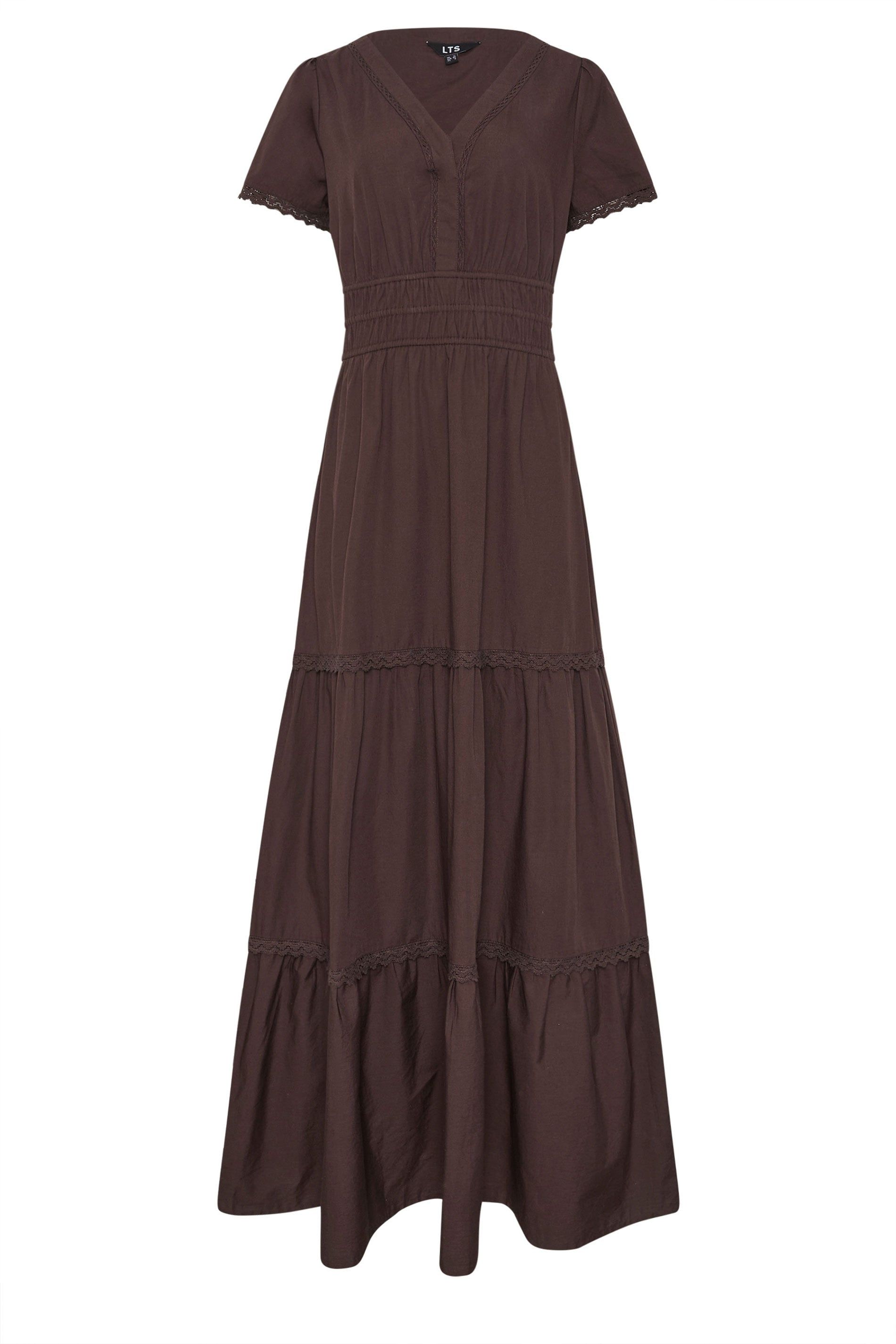 Long Tall Sally Tall Lace Trim Tiered Maxi Dress