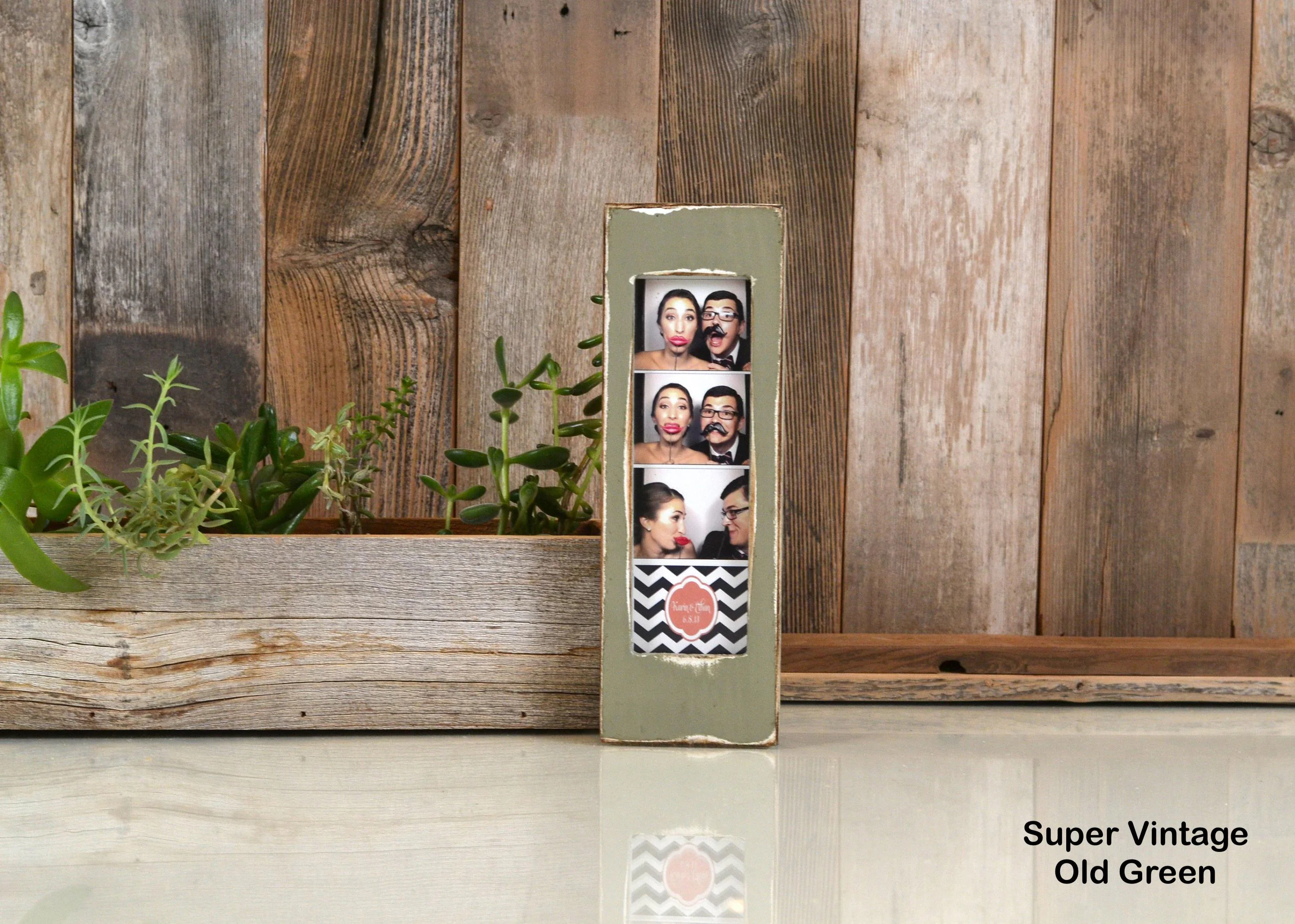 Photo Booth Frame for 2 x 6 Picture Strip in Vintage COLOR of YOUR CHOICE - 2x6