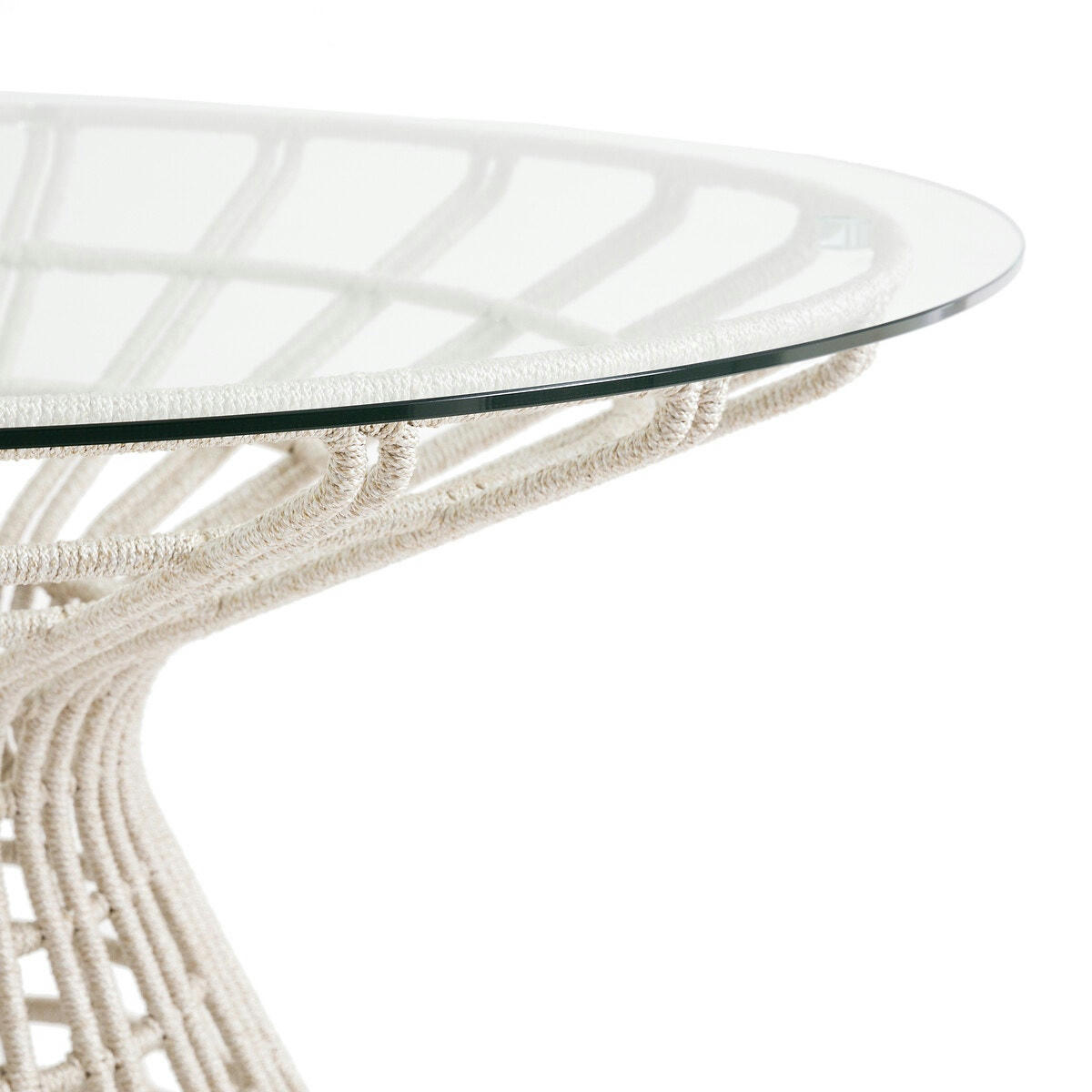 Table de jardin métal acier/corde/verre, Irati