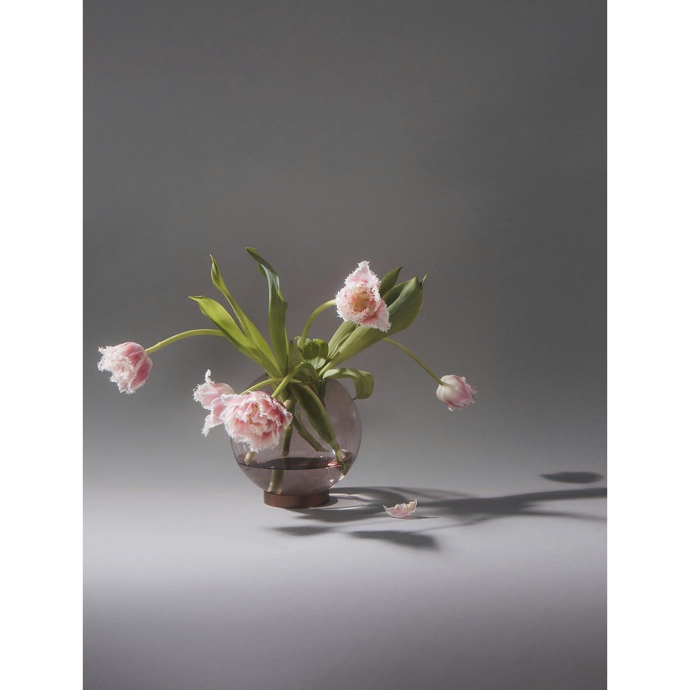 GLOBE - Vase globe verre et laiton large D21cm