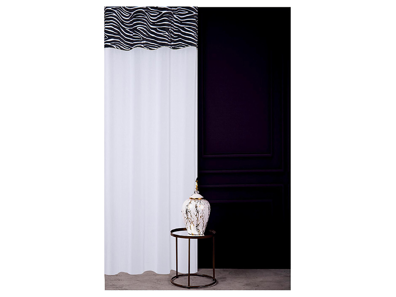 Firana Perfect Chic Light przelotki 140x270 cm biało-czarna