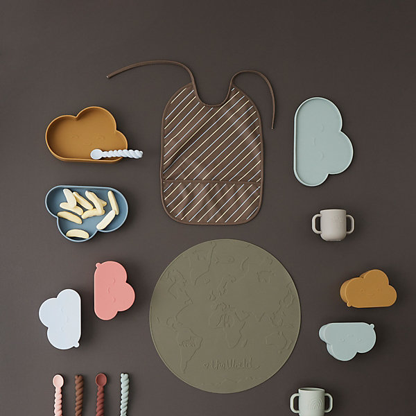 OYOY Assiette bol multicolore en silicone H1,2x23,5x16cm/H3,3x19,5x13,3cm