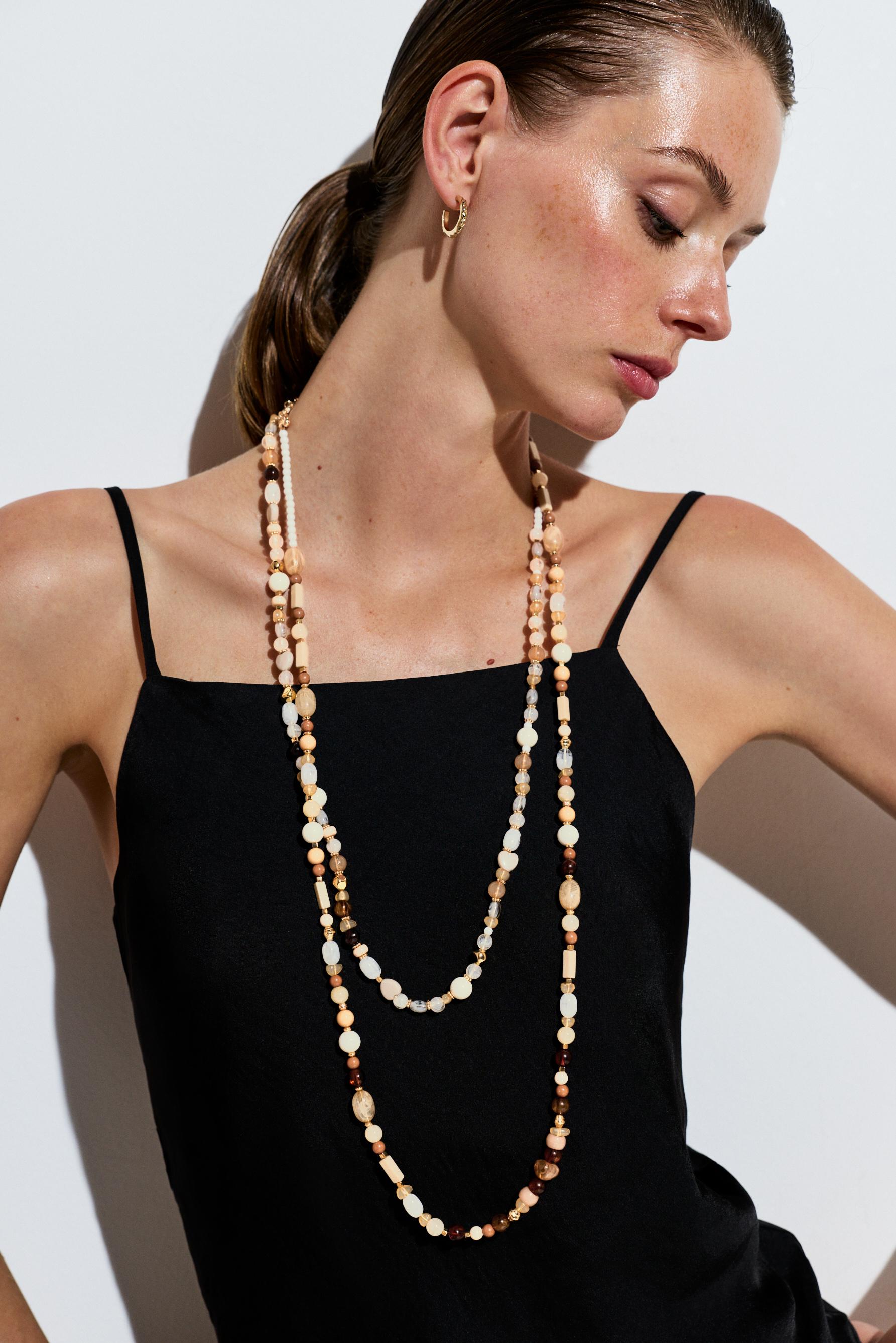 Collar largo piedras doble vuelta